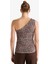 Slim Fit Dar Kesim Leopar Desenli Tek Omuzlu Tül Bluz G2546AX25WN 5