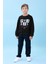 Erkek Çocuk Bisiklet Yaka Mevsimlik Baskılı Sweatshirt Siyah 2
