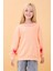 Kız Çocuk Baskılı Bisiklet Yaka Mevsimlik Sweatshirt Somon 1