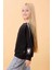 Kız Çocuk Baskılı Bisiklet Yaka Mevsimlik Sweatshirt Siyah 4