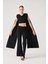 Şal Detaylı Bluz ve Ispanyol Pantolonlu Finley Takım Siyah 3