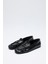 Loafer 2510 - Büzgülü Detaylı Siyah Kadın Loafer 8