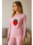 Uzun Kollu Pembe Pijama Takımı Strawberry 3