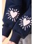Kız Çocuk Baskılı Bisiklet Yaka Mevsimlik Sweatshirt Lacivert 3