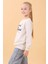 Erkek ve Kız Çocuk Okul Baskılı Bisiklet Yaka Mevsimlik Sweatshirt Taş 3