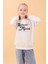 Erkek ve Kız Çocuk Okul Baskılı Bisiklet Yaka Mevsimlik Sweatshirt Taş 4