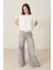 Gri Yüksek Bel Wide Leg Jean 1