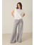 Gri Yüksek Bel Wide Leg Jean 2