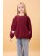 Kız Çocuk Baskılı Bisiklet Yaka Mevsimlik Sweatshirt Bordo 1