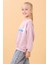Kız Çocuk Oversize Santorini Baskılı Mevsimlik Sweatshirt Açık Gül Rengi 3