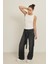 Antrasit Yüksek Bel Kemer Detaylı Wide Leg Jean 1
