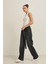Antrasit Yüksek Bel Kemer Detaylı Wide Leg Jean 2