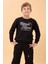 Erkek ve Kız Çocuk Okul Baskılı Bisiklet Yaka Mevsimlik Sweatshirt Siyah 3