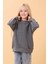 Kız Çocuk Baskılı Bisiklet Yaka Mevsimlik Sweatshirt Antrasit 2