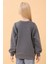 Kız Çocuk Baskılı Bisiklet Yaka Mevsimlik Sweatshirt Antrasit 5