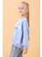 Kız Çocuk Oversize Santorini Baskılı Mevsimlik Sweatshirt Mavi 3