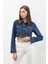 Kadın Püsküllü Crop Jean Ceket 16