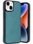 Apple iPhone 15 Uyumlu Premium Suni Deri Aras Kapak Açık Yeşil 1