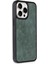 Apple iPhone 15 Pro Uyumlu Premium Suni Deri Aras Kapak Koyu Yeşil 2