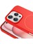 Apple iPhone 15 Uyumlu Magsafe Özellikli Içi Kadife Silikon Aqua Kapak Kırmızı 3