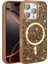 Apple iPhone 16 Pro Max Uyumlu Magsafe Özellikli Taş Kabartmalı Lime Kapak Gold 3