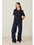 Siyah Bisiklet Yaka Kısa Kollu Kalp Detaylı Basic T-Shirt 3