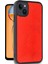 Apple iPhone 14 Uyumlu Premium Suni Deri Aras Kapak Kırmızı 2
