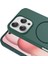 Apple iPhone 13 Uyumlu Magsafe Özellikli Içi Kadife Silikon Aqua Kapak Koyu Yeşil 3