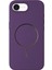 Apple iPhone 16E Uyumlu Magsafe Özellikli Premium Deri Görünümlü Tax Kapak Mor 1