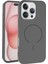 Apple iPhone 15 Pro Uyumlu Magsafe Özellikli Içi Kadife Silikon Aqua Kapak Gri 2