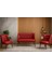 - Milano Çay Seti Koltuk Takımı - Deri Kumaş - Ahşap Ayak - Ofis Koltuk Takımı - Kırmızı 1