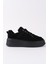 Fleecy Kalın Taban Bağcıklı Peluş Detaylı Kadın Kışlık Sneaker Spor Ayakkabı 4