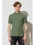 Regular Fit Normal Kesim %100 Pamuk Polo Yaka Haki Tişört 7