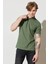 Regular Fit Normal Kesim %100 Pamuk Polo Yaka Haki Tişört 8