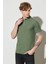 Regular Fit Normal Kesim %100 Pamuk Polo Yaka Haki Tişört 9