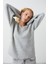 Gri V Yaka Oversize Kadın Triko Kazak MG2149 3