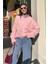 Pembe V Yaka Oversize Kadın Triko Kazak MG2149 5