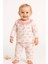 Dantel Yaka Pembe Desenli %100 Pamuk Kız Bebek Pijama Takımı 9-12 Ay | Uzun Kollu Rahat Uyku Takımı 1
