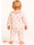 Dantel Yaka Pembe Desenli %100 Pamuk Kız Bebek Pijama Takımı 9-12 Ay | Uzun Kollu Rahat Uyku Takımı 2