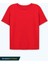 Kadın Kısa Kollu Rahat Kalıp %100 Pamuk T-Shirt Kırmızı Renk 1