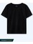Kadın Kısa Kollu Rahat Kalıp %100 Pamuk T-Shirt Siyah Renk 1