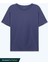 Kadın Kısa Kollu Rahat Kalıp %100 Pamuk T-Shirt Indigo Renk 1