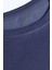 Kadın Kısa Kollu Rahat Kalıp %100 Pamuk T-Shirt Indigo Renk 2