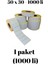 Kraf Eko Termal Barkod Rulo Etiket (40LIK Kuka) 50X30MM (1000 Li) 1