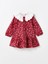Lcw Kids Bordo Bebe Yaka Uzun Kollu Çiçekli Kız Çocuk Elbise 1