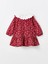 Lcw Kids Bordo Bebe Yaka Uzun Kollu Çiçekli Kız Çocuk Elbise 3