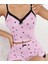 Arias Closet Pembe Kalp Desenli Askılı Şortlu Pijama Takım 2