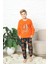 Yeni Stil Sonbahar/kış Erkek Çocuk Basketball Desenli Polar Pijama Takımı 4562 4