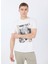 Bisiklet Yaka Desenli Beyaz Erkek T-Shirt M5GI33KBW41G018 Ss Bsc Movıe Guess 3