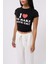 Nakış Detay Baskılı Crop T-Shirt 3
